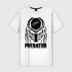 Мужская футболка премиум с принтом PREDATOR в Петрозаводске, 92% хлопок, 8% лайкра | приталенный силуэт, круглый вырез ворота, длина до линии бедра, короткий рукав | prediator | инопланетяне | опасность | пришельцы | фильм | хищник