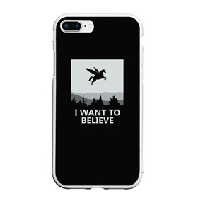 Чехол для iPhone 7Plus/8 Plus матовый с принтом I Want to Believe в Петрозаводске, Силикон | Область печати: задняя сторона чехла, без боковых панелей | magic | unicorn | верить | единорог | лес | магия
