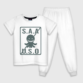 Детская пижама хлопок с принтом Ansatsu Kyoushitsu S.A.A.U.S.O в Петрозаводске, 100% хлопок |  брюки и футболка прямого кроя, без карманов, на брюках мягкая резинка на поясе и по низу штанин
 | koro sensei | коро сэнсэй
