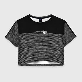 Женская футболка Cropp-top с принтом Noodle в Петрозаводске, 100% полиэстер | круглая горловина, длина футболки до линии талии, рукава с отворотами | вязание | еда | китайская | лапша | палочки | полоска | суши | япония