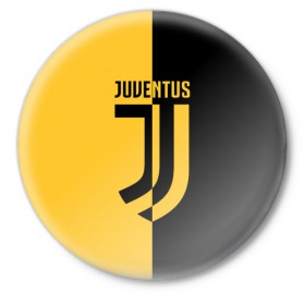 Значок с принтом JUVENTUS в Петрозаводске,  металл | круглая форма, металлическая застежка в виде булавки | cr7 | fc | football | football club | juve | juventus | ronaldo | sport | роналдо | спорт | спортивные | униформа | фирменные цвета | фк | футбол | футбольный клуб | ювентус