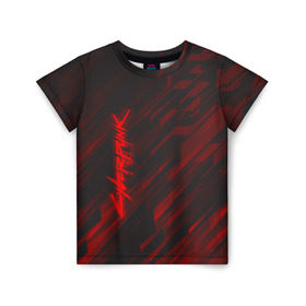 Детская футболка 3D с принтом CYBERPUNK 2077 в Петрозаводске, 100% гипоаллергенный полиэфир | прямой крой, круглый вырез горловины, длина до линии бедер, чуть спущенное плечо, ткань немного тянется | Тематика изображения на принте: 2019 | cd project red | cyberpunk 2077 | future | hack | night city | samurai | sci fi | андроиды | безумие | будущее | киберпанк 2077 | логотип | роботы | самураи | фантастика | цифры