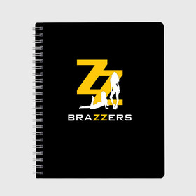 Тетрадь с принтом BRAZZERS в Петрозаводске, 100% бумага | 48 листов, плотность листов — 60 г/м2, плотность картонной обложки — 250 г/м2. Листы скреплены сбоку удобной пружинной спиралью. Уголки страниц и обложки скругленные. Цвет линий — светло-серый
 | brazzers | верховный | девушка | девушки | дом | картинка | красивая | круто | лучший | любовь | мода | молодёжная | рисунок | силуэт | современная | стиль | студия | трафарет | фильмы | чёрный фон