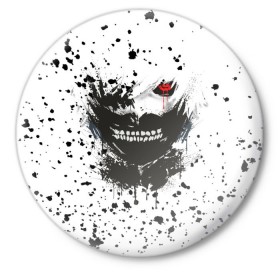 Значок с принтом Kaneki Ken (Tokyo Ghoul) #3 в Петрозаводске,  металл | круглая форма, металлическая застежка в виде булавки | anime | kaneki ken | tokyo ghoul | аниме | канеки кен | токийский гуль