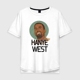 Мужская футболка хлопок Oversize с принтом Kanye West в Петрозаводске, 100% хлопок | свободный крой, круглый ворот, “спинка” длиннее передней части | 