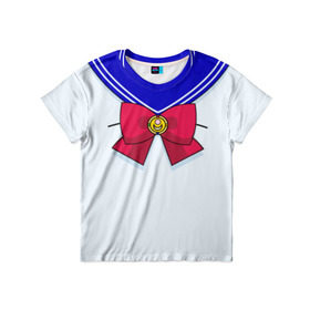 Детская футболка 3D с принтом Матроска в Петрозаводске, 100% гипоаллергенный полиэфир | прямой крой, круглый вырез горловины, длина до линии бедер, чуть спущенное плечо, ткань немного тянется | sailor moon | костюм | луна | сейлор мун | сейлормун