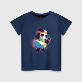 Детская футболка хлопок с принтом Панда Зумба в Петрозаводске, 100% хлопок | круглый вырез горловины, полуприлегающий силуэт, длина до линии бедер | dance | зумба | панда | танцует | танцы | фитнес