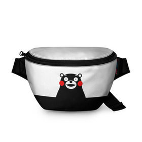 Поясная сумка 3D с принтом KUMAMON в Петрозаводске, 100% полиэстер | плотная ткань, ремень с регулируемой длиной, внутри несколько карманов для мелочей, основное отделение и карман с обратной стороны сумки застегиваются на молнию | japanese | kumamon | kumamoto | аниме | игрушка | кумамон | кумамото сапурайдзу | персонаж | талисман | япония