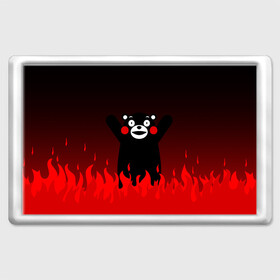 Магнит 45*70 с принтом KUMAMON ВО СЛАВУ САТАНЕ в Петрозаводске, Пластик | Размер: 78*52 мм; Размер печати: 70*45 | japanese | kumamon | kumamoto | аниме | игрушка | кумамон | кумамото сапурайдзу | персонаж | талисман | япония