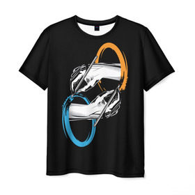 Мужская футболка 3D с принтом Portal в Петрозаводске, 100% полиэфир | прямой крой, круглый вырез горловины, длина до линии бедер | portal | портал
