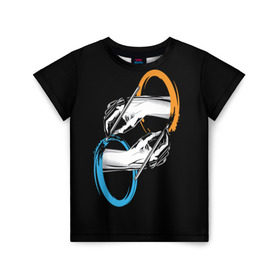 Детская футболка 3D с принтом Portal в Петрозаводске, 100% гипоаллергенный полиэфир | прямой крой, круглый вырез горловины, длина до линии бедер, чуть спущенное плечо, ткань немного тянется | portal | портал