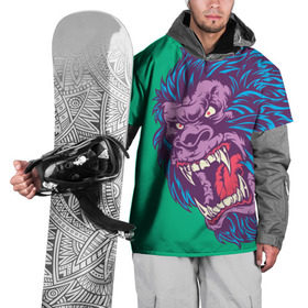 Накидка на куртку 3D с принтом Neon Yeti в Петрозаводске, 100% полиэстер |  | Тематика изображения на принте: beast | gorilla | monster | горилла | животное | йети | монстр
