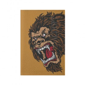 Обложка для паспорта матовая кожа с принтом Forest Yeti в Петрозаводске, натуральная матовая кожа | размер 19,3 х 13,7 см; прозрачные пластиковые крепления | beast | gorilla | monster | горилла | животное | йети | монстр