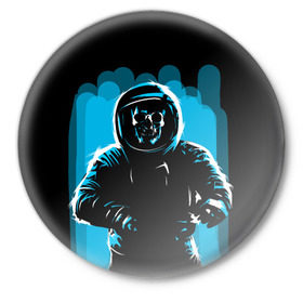 Значок с принтом Dead Space в Петрозаводске,  металл | круглая форма, металлическая застежка в виде булавки | austranaut | bone | cosmos | nasa | skull | астронавт | космонавт | космос | кости | череп