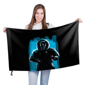 Флаг 3D с принтом Dead Space в Петрозаводске, 100% полиэстер | плотность ткани — 95 г/м2, размер — 67 х 109 см. Принт наносится с одной стороны | austranaut | bone | cosmos | nasa | skull | астронавт | космонавт | космос | кости | череп