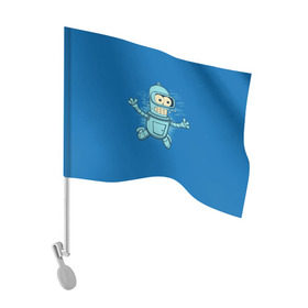Флаг для автомобиля с принтом Bender Nevermind в Петрозаводске, 100% полиэстер | Размер: 30*21 см | bender | futurama | mult | nevermind | nirvana | simpsons | zoidberg | бендер | зойдберг | мульт | мультик | мультфильм | симпсоны | футурама