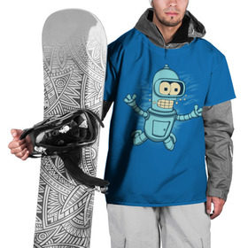 Накидка на куртку 3D с принтом Bender Nevermind в Петрозаводске, 100% полиэстер |  | bender | futurama | mult | nevermind | nirvana | simpsons | zoidberg | бендер | зойдберг | мульт | мультик | мультфильм | симпсоны | футурама