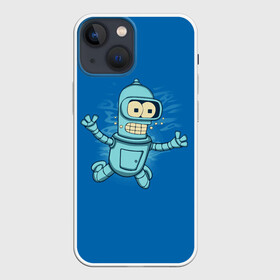 Чехол для iPhone 13 mini с принтом Bender Nevermind в Петрозаводске,  |  | bender | futurama | mult | nevermind | nirvana | simpsons | zoidberg | бендер | зойдберг | мульт | мультик | мультфильм | симпсоны | футурама