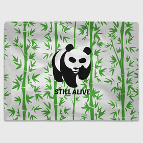 Плед 3D с принтом Still Alive в Петрозаводске, 100% полиэстер | закругленные углы, все края обработаны. Ткань не мнется и не растягивается | alive | bamboo | green | greenpeace | panga | peace | still | бамбук | грин | гринпис | живая | живой | зеленый | мир | панда | панды | пис