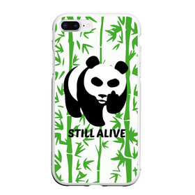 Чехол для iPhone 7Plus/8 Plus матовый с принтом Still Alive в Петрозаводске, Силикон | Область печати: задняя сторона чехла, без боковых панелей | alive | bamboo | green | greenpeace | panga | peace | still | бамбук | грин | гринпис | живая | живой | зеленый | мир | панда | панды | пис