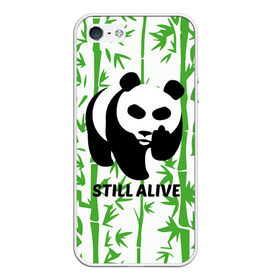 Чехол для iPhone 5/5S матовый с принтом Still Alive в Петрозаводске, Силикон | Область печати: задняя сторона чехла, без боковых панелей | alive | bamboo | green | greenpeace | panga | peace | still | бамбук | грин | гринпис | живая | живой | зеленый | мир | панда | панды | пис