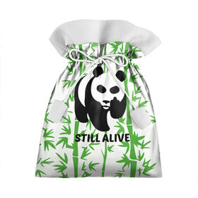 Подарочный 3D мешок с принтом Still Alive в Петрозаводске, 100% полиэстер | Размер: 29*39 см | alive | bamboo | green | greenpeace | panga | peace | still | бамбук | грин | гринпис | живая | живой | зеленый | мир | панда | панды | пис