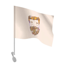 Флаг для автомобиля с принтом Бородач в Петрозаводске, 100% полиэстер | Размер: 30*21 см | beard | beards | hipster | man | men | борода | бородач | бородачей | бороды | культ | люблю | пчела | усы | хипстер | цветы | чел | человек