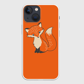 Чехол для iPhone 13 mini с принтом Лисичка в Петрозаводске,  |  | fox | foxes | ginger | orange | tail | лапки | лис | лиса | лисичка | лисички | лисы | оранжевый | рыжая | рыжий | хвост