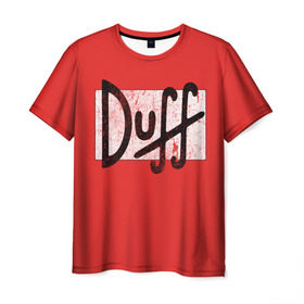 Мужская футболка 3D с принтом Duff Beer в Петрозаводске, 100% полиэфир | прямой крой, круглый вырез горловины, длина до линии бедер | Тематика изображения на принте: beer | donut | duff | fun | homer | joke | simpson | simpsons | гомер | дафф | пончик | прикол | приколы | симпсон | симпсоны