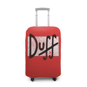 Чехол для чемодана 3D с принтом Duff Beer в Петрозаводске, 86% полиэфир, 14% спандекс | двустороннее нанесение принта, прорези для ручек и колес | beer | donut | duff | fun | homer | joke | simpson | simpsons | гомер | дафф | пончик | прикол | приколы | симпсон | симпсоны