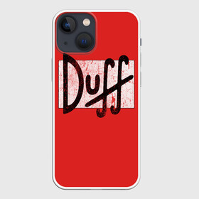 Чехол для iPhone 13 mini с принтом Duff Beer в Петрозаводске,  |  | beer | donut | duff | fun | homer | joke | simpson | simpsons | гомер | дафф | пончик | прикол | приколы | симпсон | симпсоны