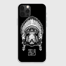 Чехол для iPhone 12 Pro Max с принтом Кабан 2019 в Петрозаводске, Силикон |  | Тематика изображения на принте: верховный | вождь | год | голова | дикий | животные | индеец | ирокез | к | кабан | клыки | круто | лидер | лучший | мода | молодёжная | новый год | подарок | поздравление | поросенок | праздник | рисунок