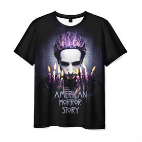 Мужская футболка 3D с принтом American Horror Story в Петрозаводске, 100% полиэфир | прямой крой, круглый вырез горловины, длина до линии бедер | 8 сезон | american | apocalypse | horror | story | американская | апокалипсис | история | сериал | ужасов