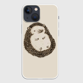 Чехол для iPhone 13 mini с принтом Пузико Ежика в Петрозаводске,  |  | Тематика изображения на принте: cute | hedgehog | hedgehogs | ежи | ежик | ежики | живот | животик | иголки | лапки | милый | пузико | пузо | смешной | ушки