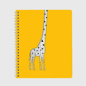 Тетрадь с принтом Я Жираф в Петрозаводске, 100% бумага | 48 листов, плотность листов — 60 г/м2, плотность картонной обложки — 250 г/м2. Листы скреплены сбоку удобной пружинной спиралью. Уголки страниц и обложки скругленные. Цвет линий — светло-серый
 | animal | desert | giraffe | long | pattern | skin | tall | высокий | длинная | животное | животные | жираф | жирафы | пустыня | узор | шея