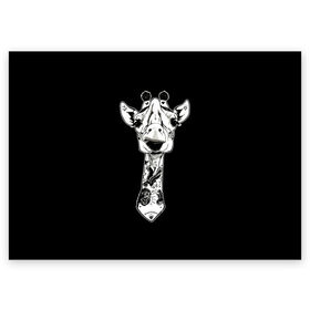 Поздравительная открытка с принтом Крутой Жираф в Петрозаводске, 100% бумага | плотность бумаги 280 г/м2, матовая, на обратной стороне линовка и место для марки
 | animal | cool | desert | giraffe | long | pattern | skin | tall | tattoo | высокий | длинная | животное | животные | жираф | жирафы | крутой | пустыня | тату | татуировки | узор | шея