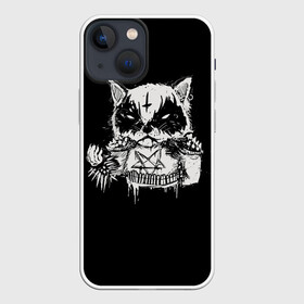 Чехол для iPhone 13 mini с принтом Dark Cat в Петрозаводске,  |  | cat | cats | dark | kitten | kitty | pussy | satan | дикий | злой | кот | котенок | котик | котики | коты | котята | кошка | кошки | мрачный | сатанист | черный