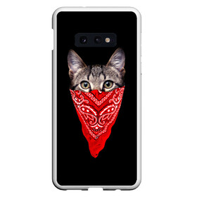 Чехол для Samsung S10E с принтом Gangsta Cat в Петрозаводске, Силикон | Область печати: задняя сторона чехла, без боковых панелей | Тематика изображения на принте: cat | cats | gangsta | kitten | kitty | pussy | гангстер | кот | котенок | котик | котики | коты | котята | кошка | кошки | платок