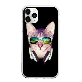 Чехол для iPhone 11 Pro матовый с принтом Кот в Наушниках в Петрозаводске, Силикон |  | cat | cats | kitten | kitty | pussy | диджей | кот | котенок | котик | котики | коты | котята | кошка | кошки | наушники | очки