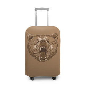 Чехол для чемодана 3D с принтом Бурый Медведь в Петрозаводске, 86% полиэфир, 14% спандекс | двустороннее нанесение принта, прорези для ручек и колес | Тематика изображения на принте: bear | bears | brown | russia | russian | бурый | коричневый | косматый | лапы | медведи | медведь | россия | русский | хвост | хищник