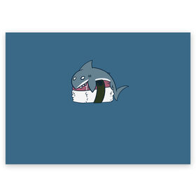 Поздравительная открытка с принтом Суши в Петрозаводске, 100% бумага | плотность бумаги 280 г/м2, матовая, на обратной стороне линовка и место для марки
 | fish | fishes | lake | ocean | river | sea | sushi | water | вода | море | озеро | океан | раба | река | ролл | роллы | рыбка | рыбки | рыбы | суши