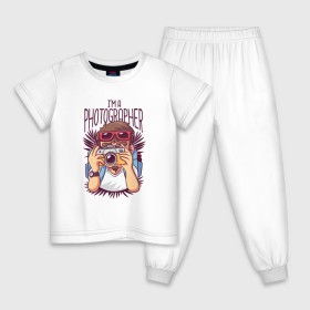 Детская пижама хлопок с принтом Фотограф в Петрозаводске, 100% хлопок |  брюки и футболка прямого кроя, без карманов, на брюках мягкая резинка на поясе и по низу штанин
 | 