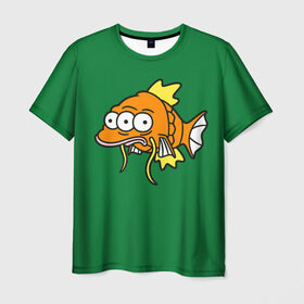 Мужская футболка 3D с принтом Радиоактивная Рыбка в Петрозаводске, 100% полиэфир | прямой крой, круглый вырез горловины, длина до линии бедер | fish | fishes | lake | ocean | river | sea | simpson | simpsons | water | вода | море | озеро | океан | раба | река | рыбка | рыбки | рыбы | симпсон | симпсоны