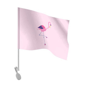 Флаг для автомобиля с принтом Фламинго в Петрозаводске, 100% полиэстер | Размер: 30*21 см | bird | birds | fly | wing | wings | клюв | когти | крыло | крылышки | крылья | полет | птица | птицы | птичка | птички | фламинго