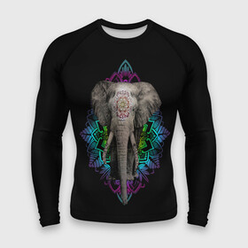 Мужской рашгард 3D с принтом Индийский Слон в Петрозаводске,  |  | africa | elephant | elephants | india | ornament | pattern | skin | tusks | африка | бивни | индия | кожа | орнамент | слон | слоненок | слоник | слоники | слоны | слонята | узор | хобот