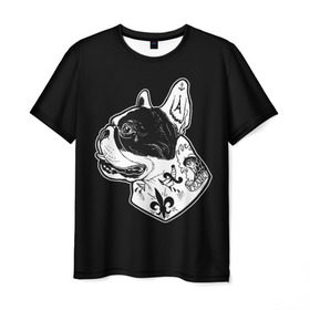 Мужская футболка 3D с принтом Французский Бульдог в Петрозаводске, 100% полиэфир | прямой крой, круглый вырез горловины, длина до линии бедер | bulldog | dog | dogs | franch | бульдог | пес | псы | собака | собакен | собаки | собачка | собачки | французский | щенки | щенок | щеночек | щеночки