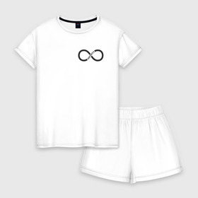 Женская пижама с шортиками хлопок с принтом Infinity в Петрозаводске, 100% хлопок | футболка прямого кроя, шорты свободные с широкой мягкой резинкой | infinity | бесконечность | инфинити