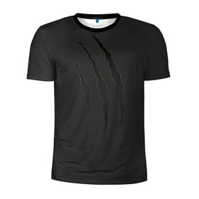 Мужская футболка 3D спортивная с принтом Разрыв в Петрозаводске, 100% полиэстер с улучшенными характеристиками | приталенный силуэт, круглая горловина, широкие плечи, сужается к линии бедра | карбон | разрыв | царапина