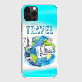 Чехол для iPhone 12 Pro Max с принтом Путешествуй! в Петрозаводске, Силикон |  | travel | башня | глобус | город | море | париж | пляж | путешествия | страна