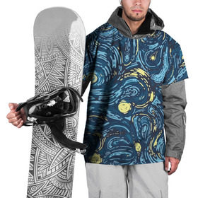 Накидка на куртку 3D с принтом Ван Гог. Звездная Ночь в Петрозаводске, 100% полиэстер |  | вангог | живопись | искусство | картина | краска | синий | художник